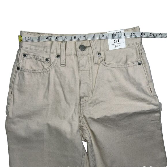 NWT J.Crew Mid-Rise Classic Straight 90's Jeans Natural Ecru Beige Women Tall 25 - Picture 4 of 9